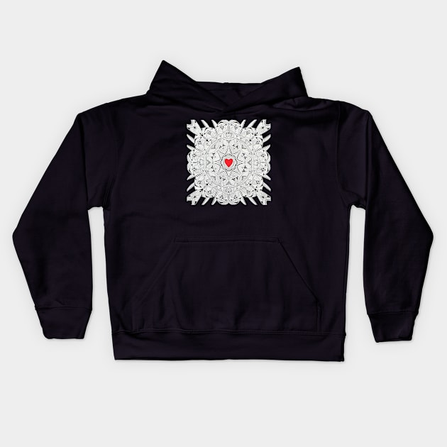 sacred Heart Kids Hoodie by federicocortese